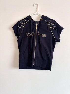 Black Short Sleeve Zip Hoodie